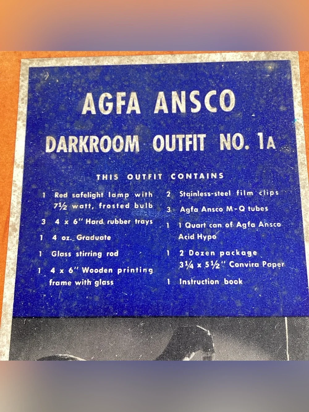 Vintage 1940s Agfa Ansco Darkroom Outfit No. 1A Film Developing Kit